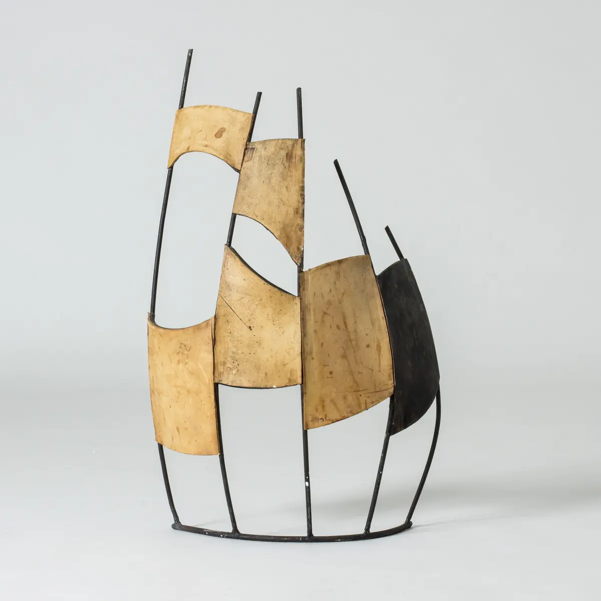 Leather and metal sculpture by Fred Leyman