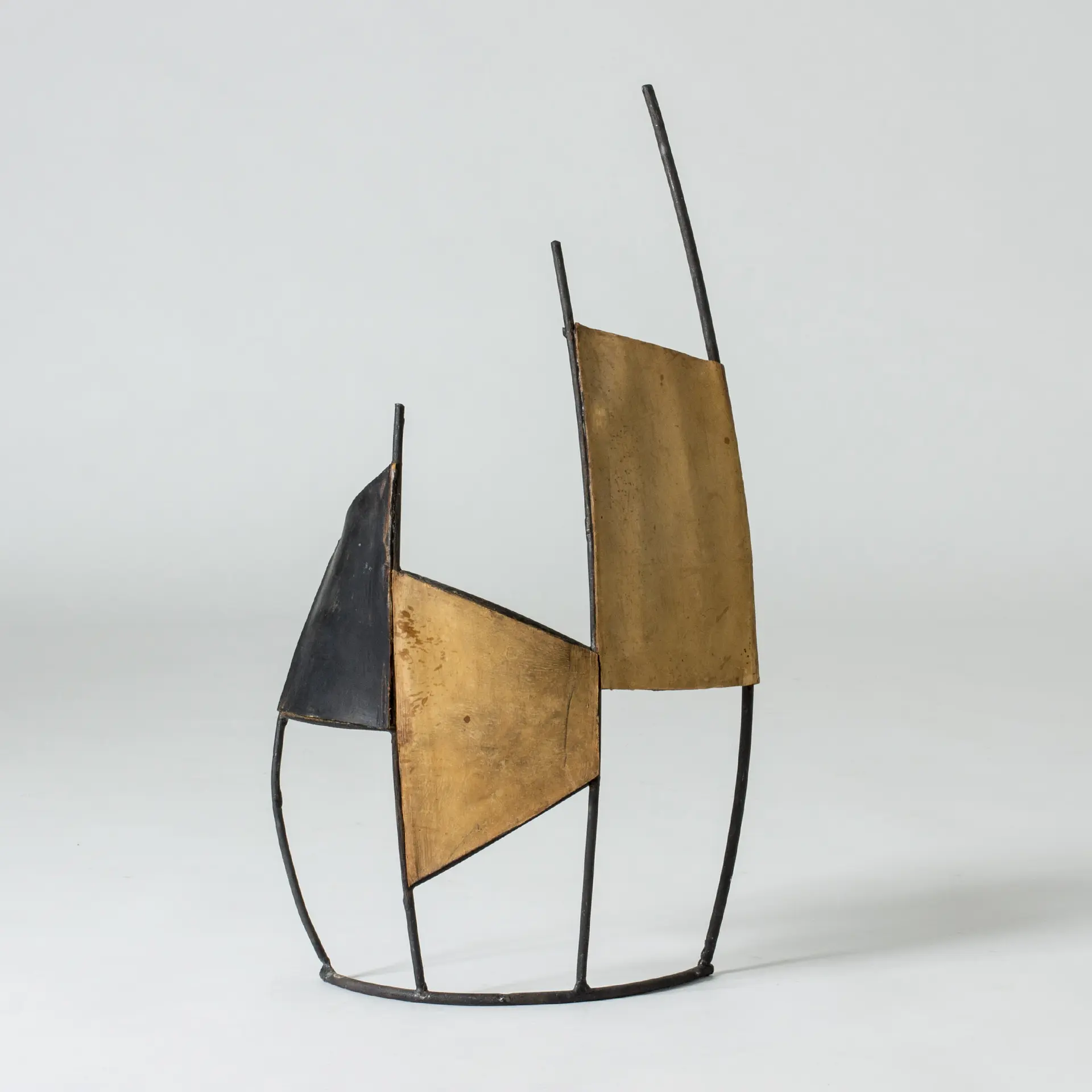 Leather and metal sculpture by Fred Leyman