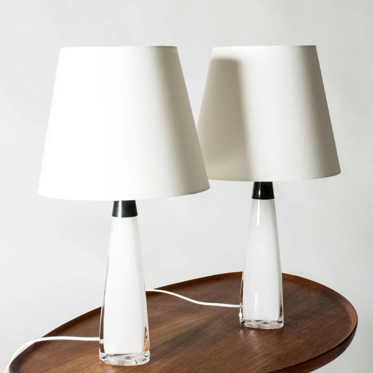 Pair of glass table lamps by Carl Fagerlund