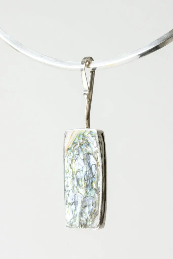 Modernist mother of pearl neckring by Palle Bisgaard