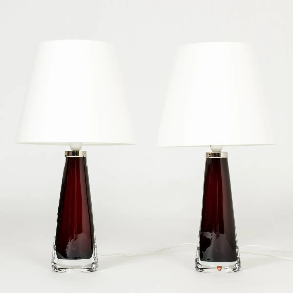 Midcentury Crystal Glass Table Lamps by Carl Fagerlund