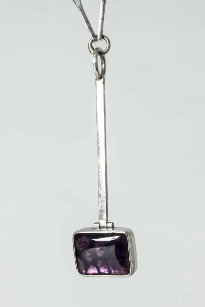 Swedish midcentury silver and enamel collier