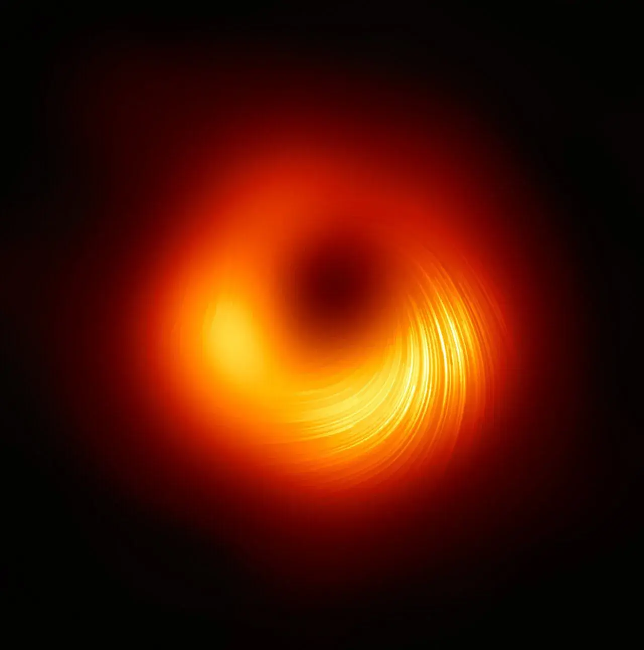 NASA. A view of supermassive black hole M87 in polarized lig - Lot 298