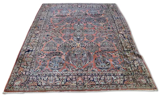 Vintage And Finely Hand Knotted Carpet.