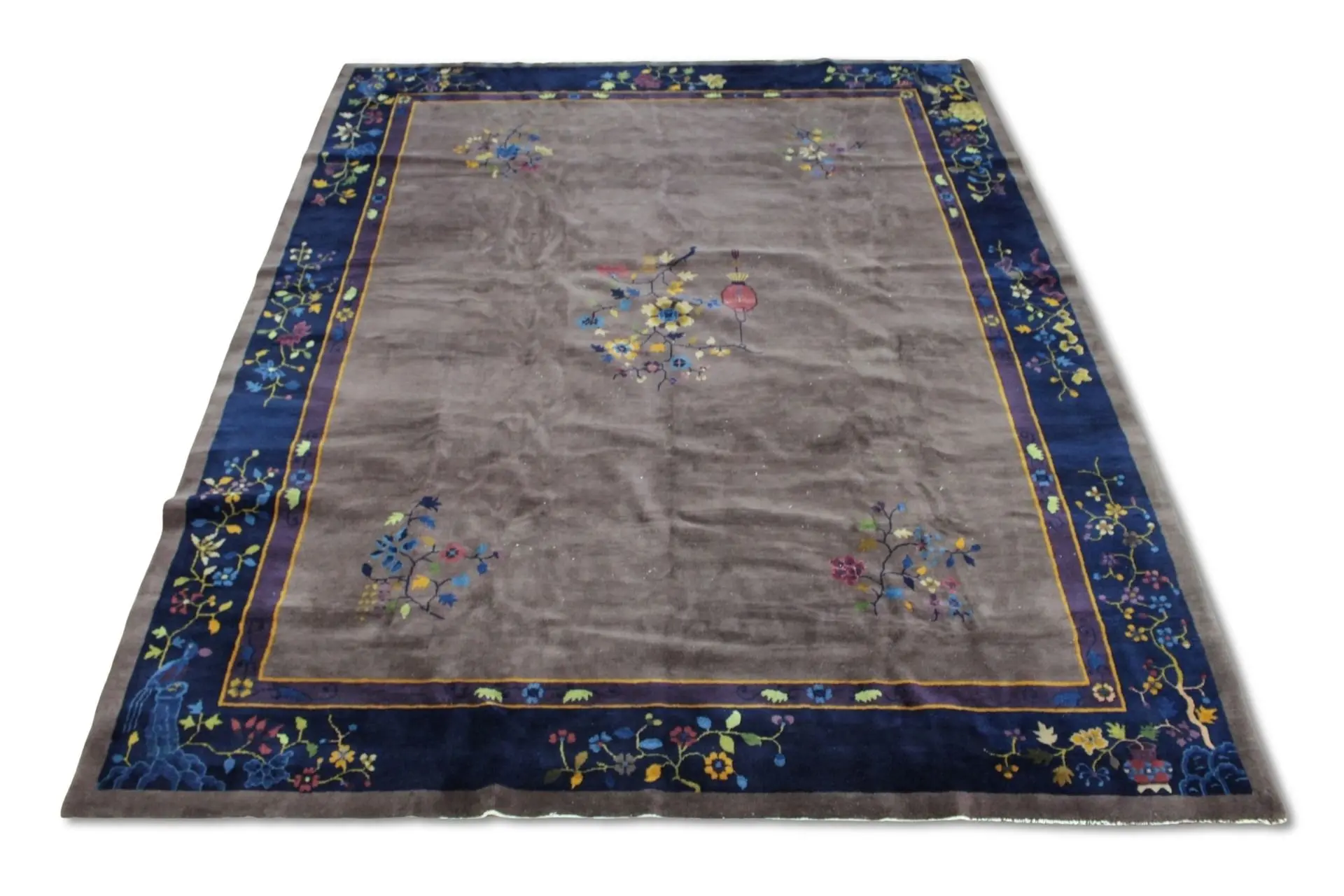 Art Deco And Finely Hand Knotted Chinese Carpet.