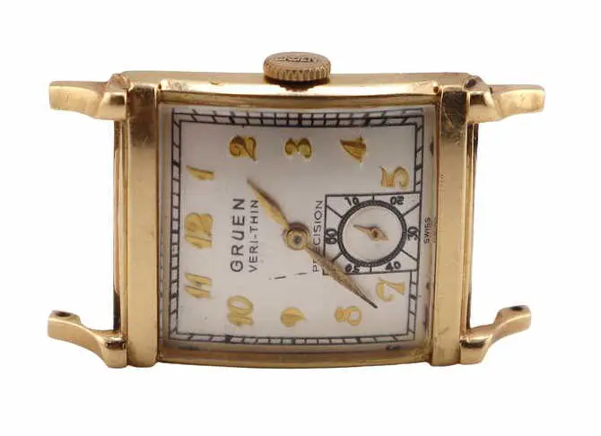 JEWELRY. Vintage Gruen Veri-Thin 14kt Gold Watch.