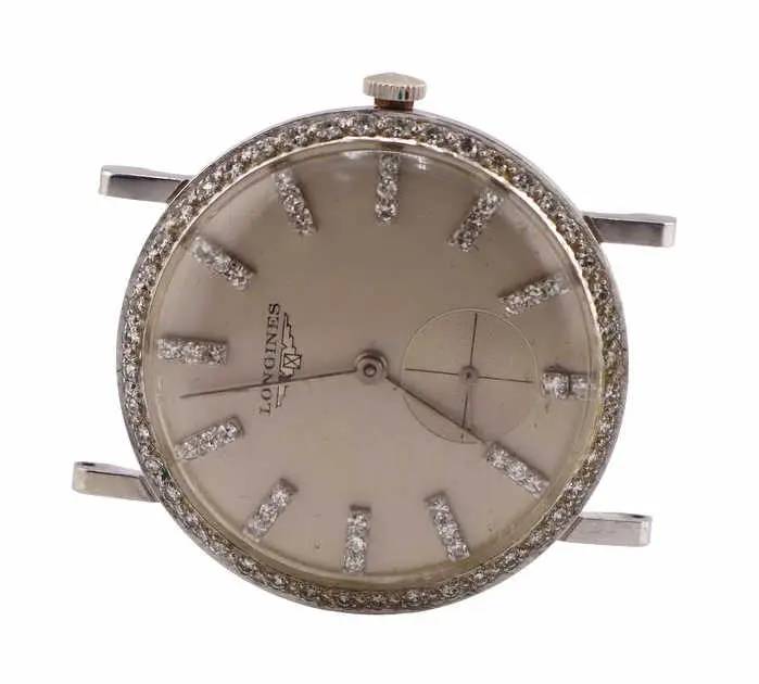 JEWELRY. Vintage Longines 14kt Gold Diamond Watch.