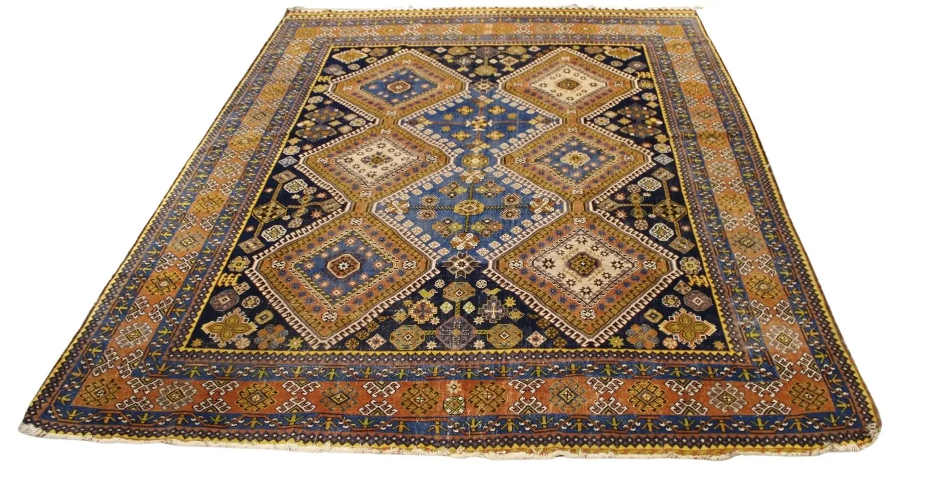 Vintage And Finely Hand Knotted Kazak Style Carpet