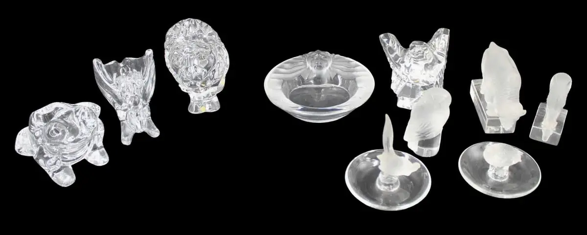 Lalique, Steuben, Vannes Glass Figure Grouping