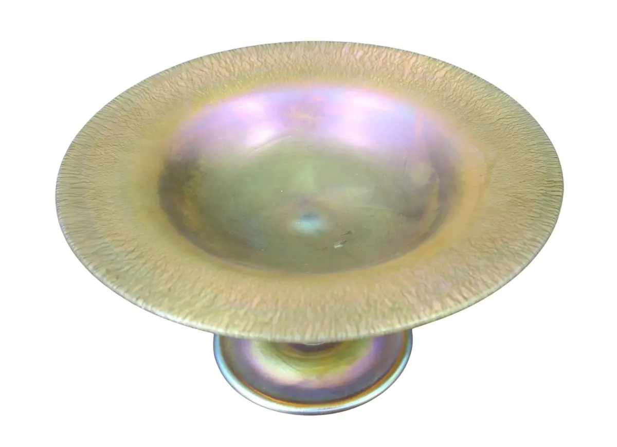 Tiffany Favrille Glass Footed Bowl / Tazza