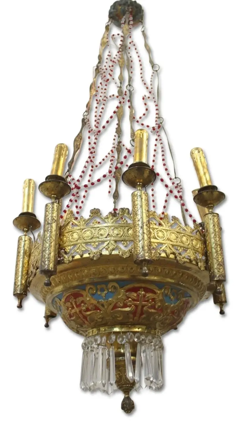 Antique Gilt Bronze & Enameled Decorated