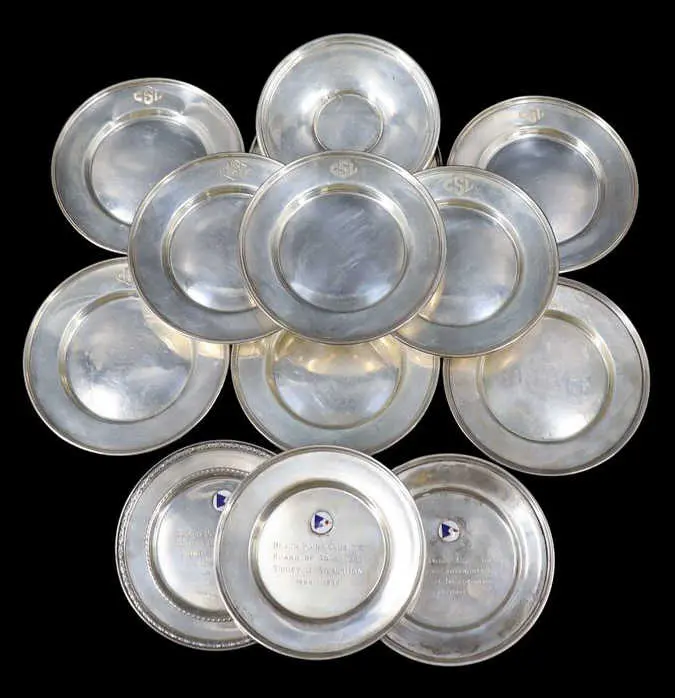 STERLING. (13) Assorted Sterling Bread Dishes.