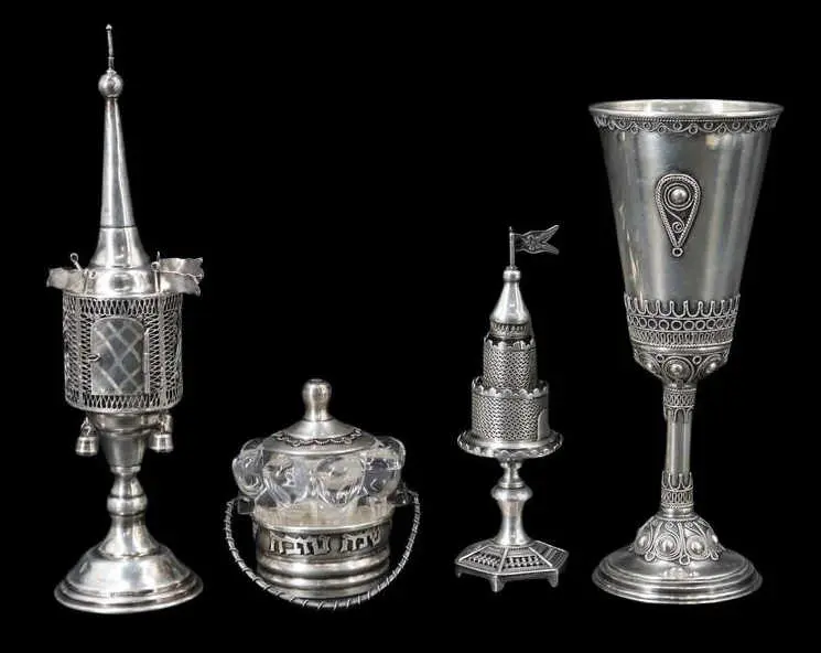 JUDAICA. (4) Assorted Sterling Judaica Items.