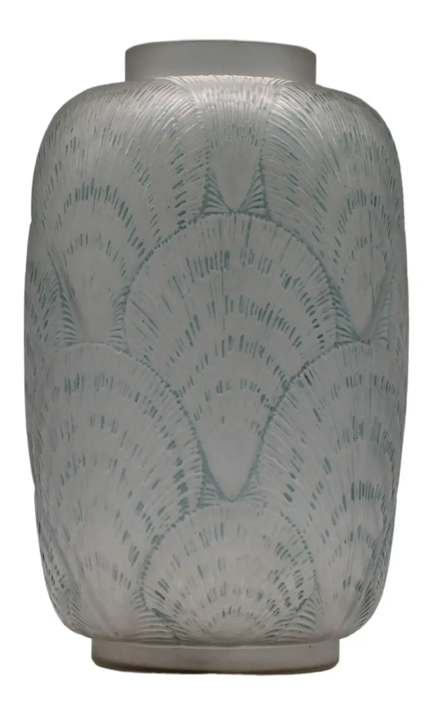 R.LALIQUE Signed Early Coquilles Glass Vase.