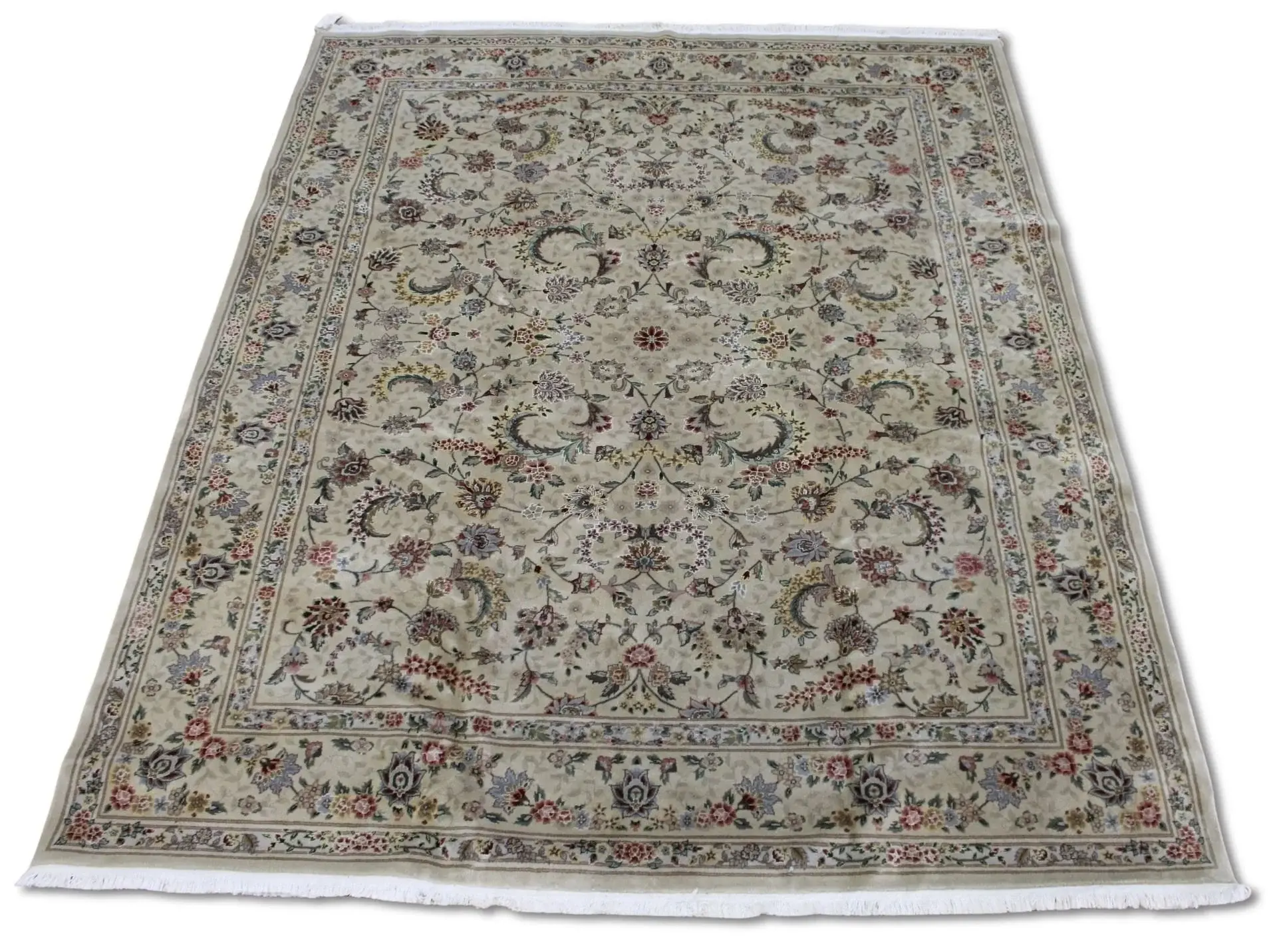 Vintage And Finely Hand Knotted Carpet.