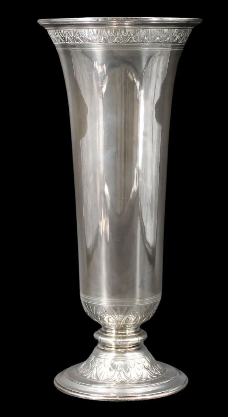 STERLING. Tall Tiffany & Co Sterling Pedestal Vase