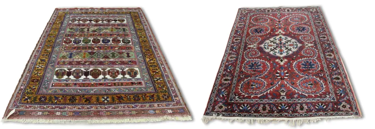 2 Vintage And Finely Hand Knotted Carpets