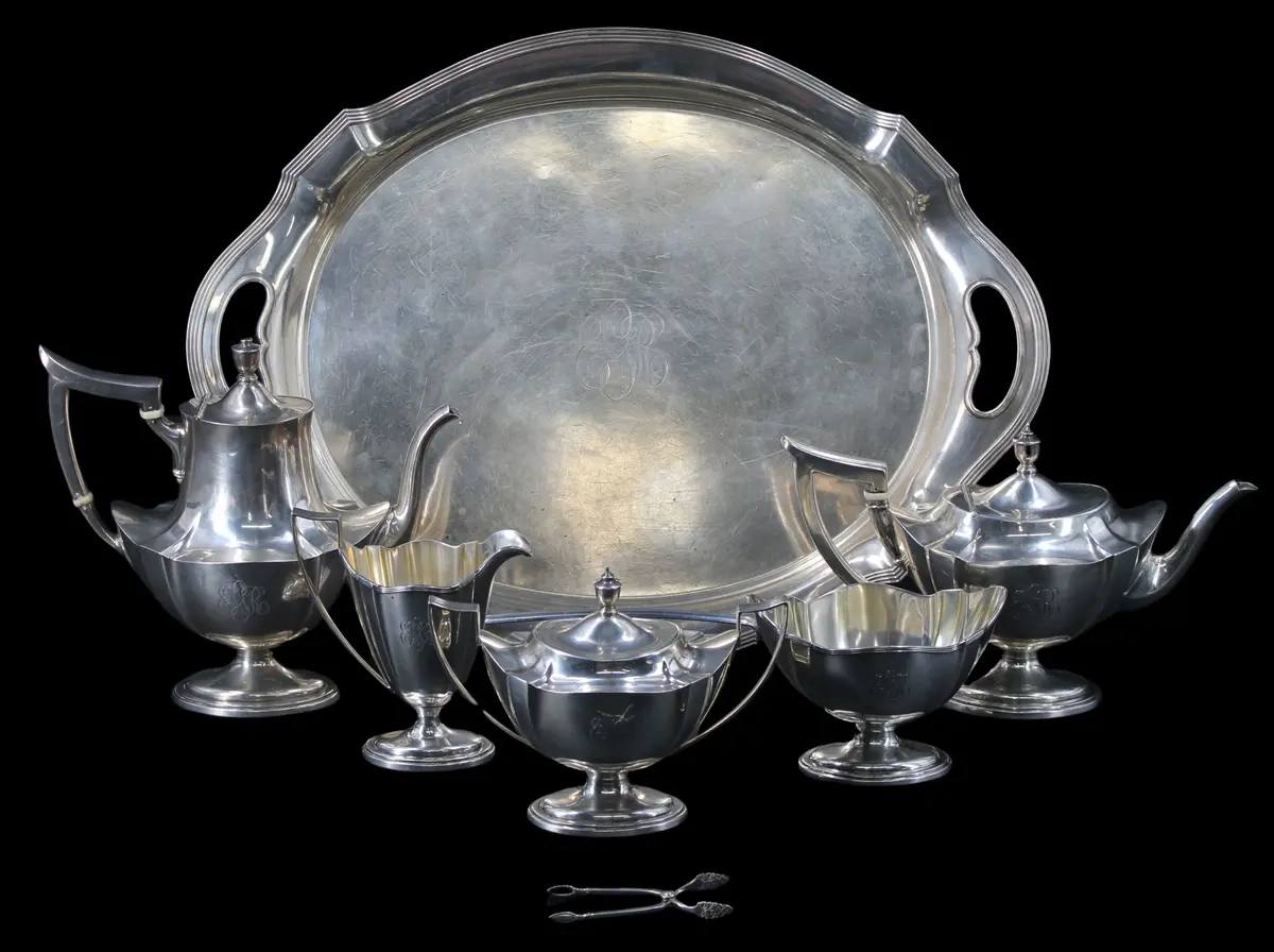 STERLING. (7) Piece Gorham Plymouth Sterling Tea
