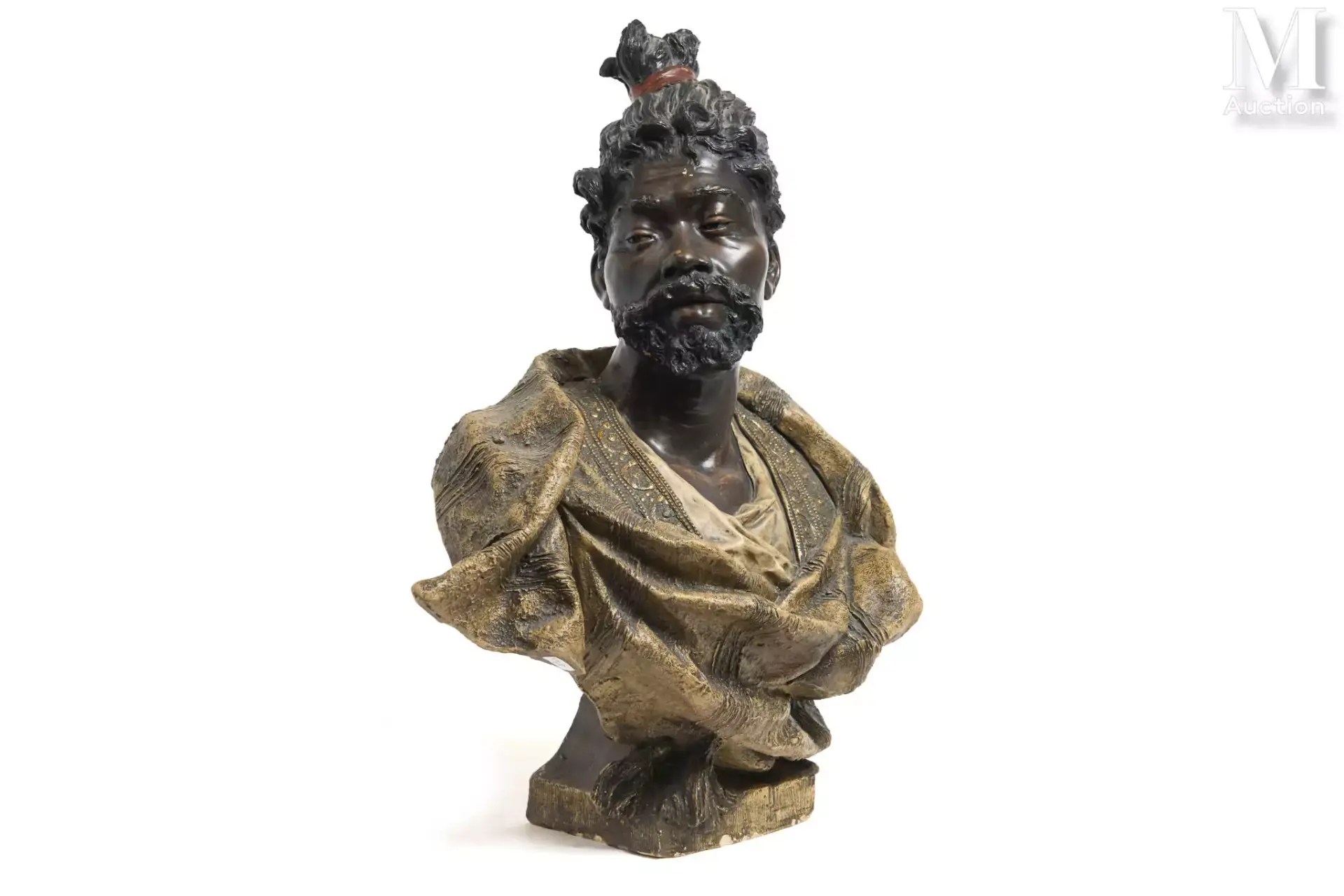 Vienne, manufacture de Friedrich GOLDSCHEIDER (1845-1897) Buste d’oriental