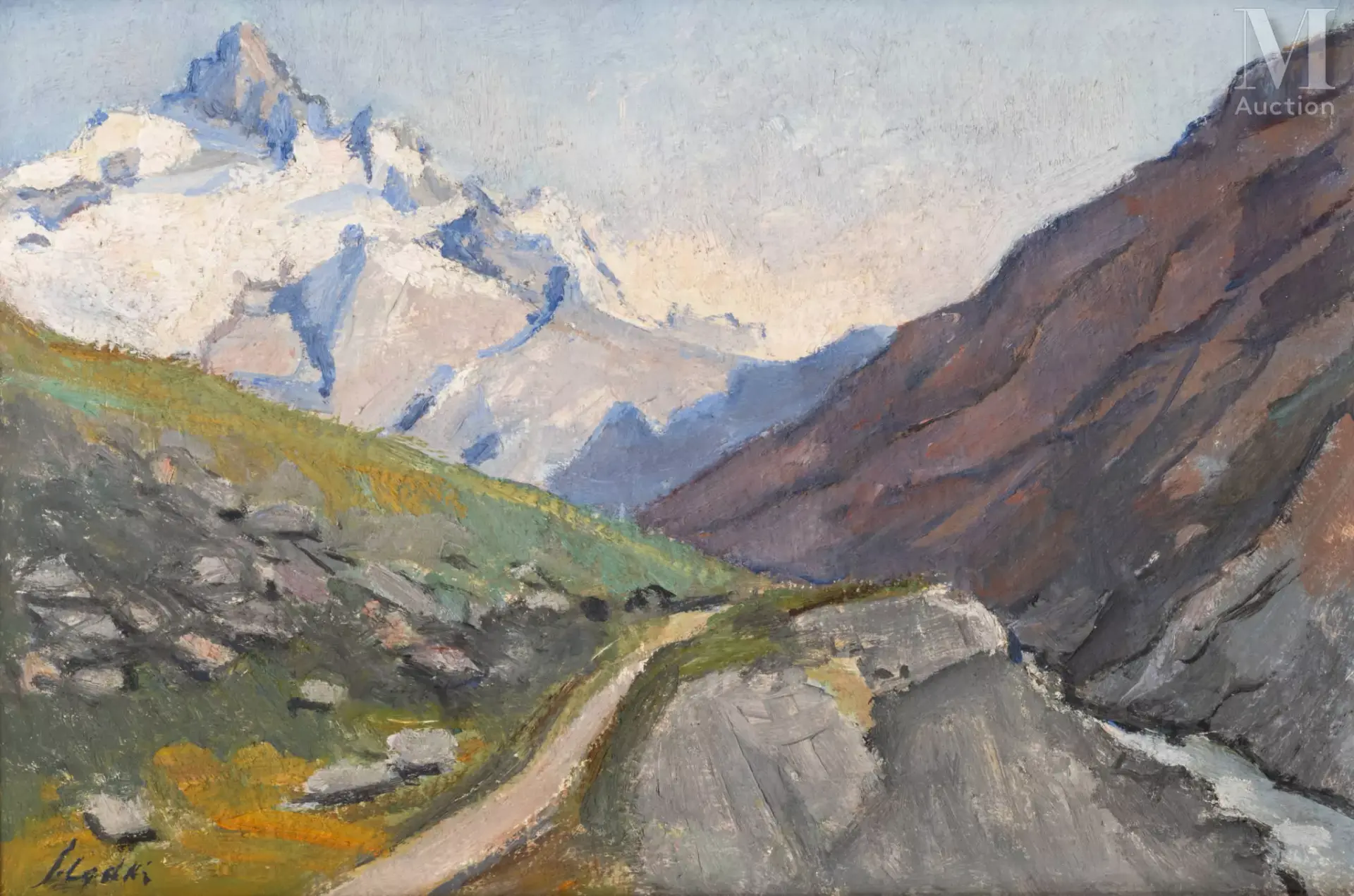 Marcel SLODKI (Lodz 1892 - Auschwitz 1943) L'aiguille des glacières, Mont-Blanc