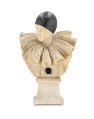 Büste eines Pierrots aus Alabaster, um 1900/15