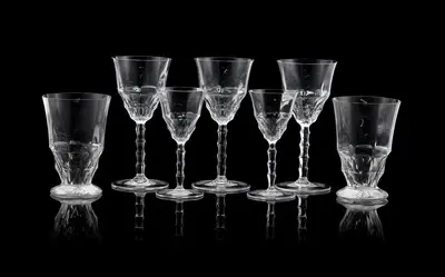 Seven glasses from the "Barcelona" drinking set, designed in around