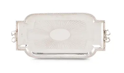 Anbieteplatte aus Silber mit Akanthusdekor, Brüder Frank, Vertrieb: