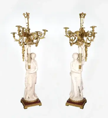 Paar Französische Kandelaber nach Jean-François Lorta, um 1900