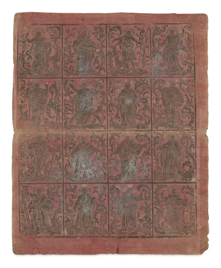 Johann Carl Munck. Brokatpapier mit Rocaillen …