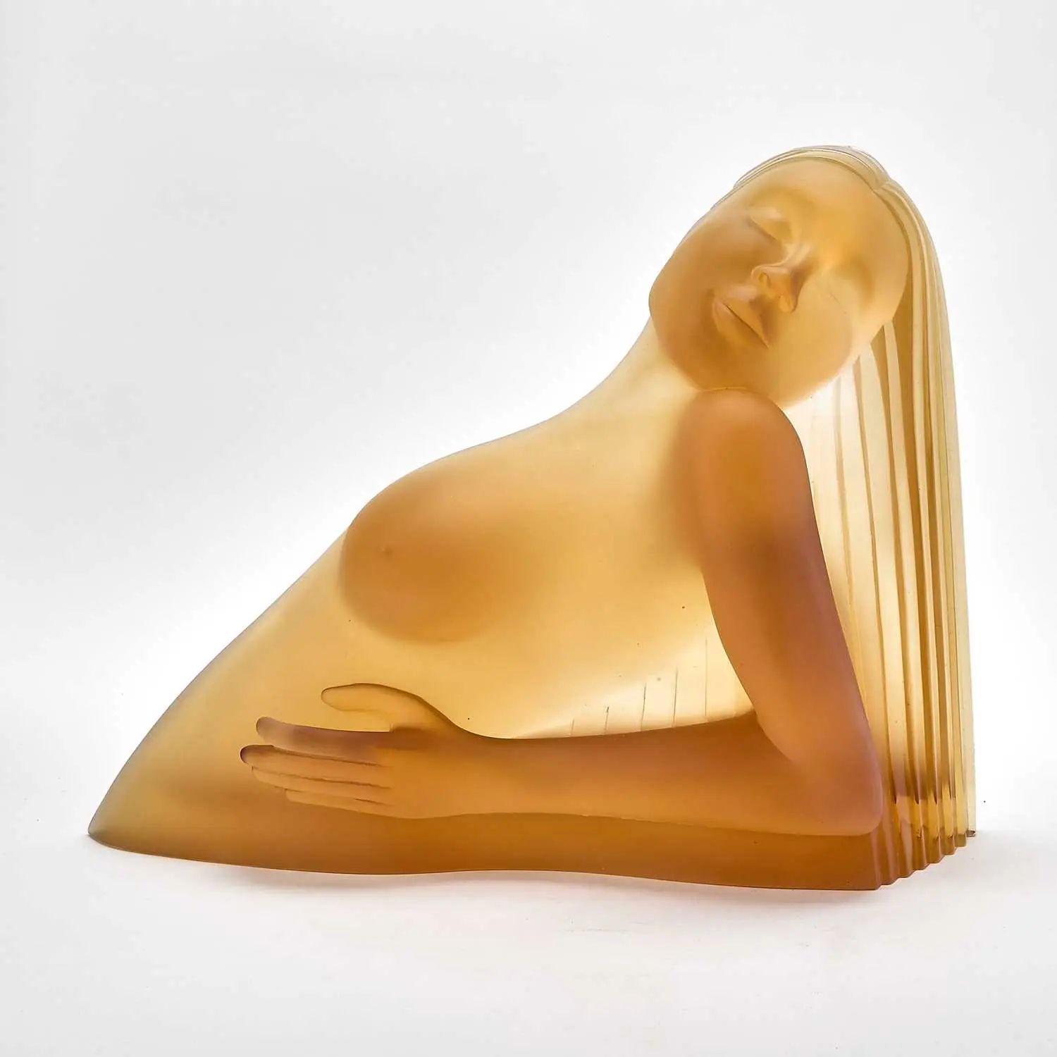Dan Dailey for Daum Cast Glass Sculpture of a Woman Entitled "Le Soleil"