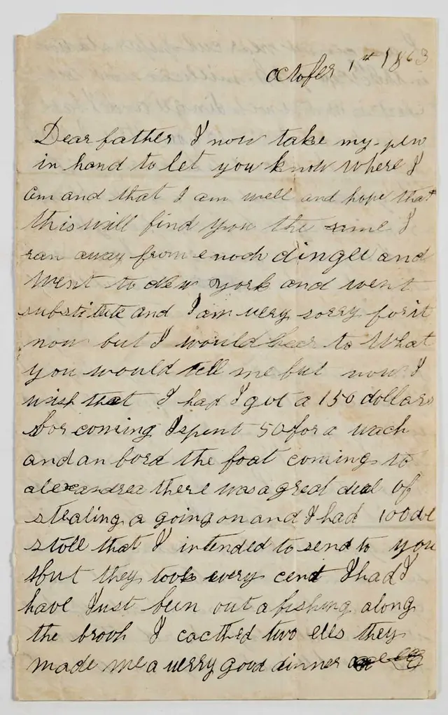An evocative letter written by a 15-year-old boy to his father about