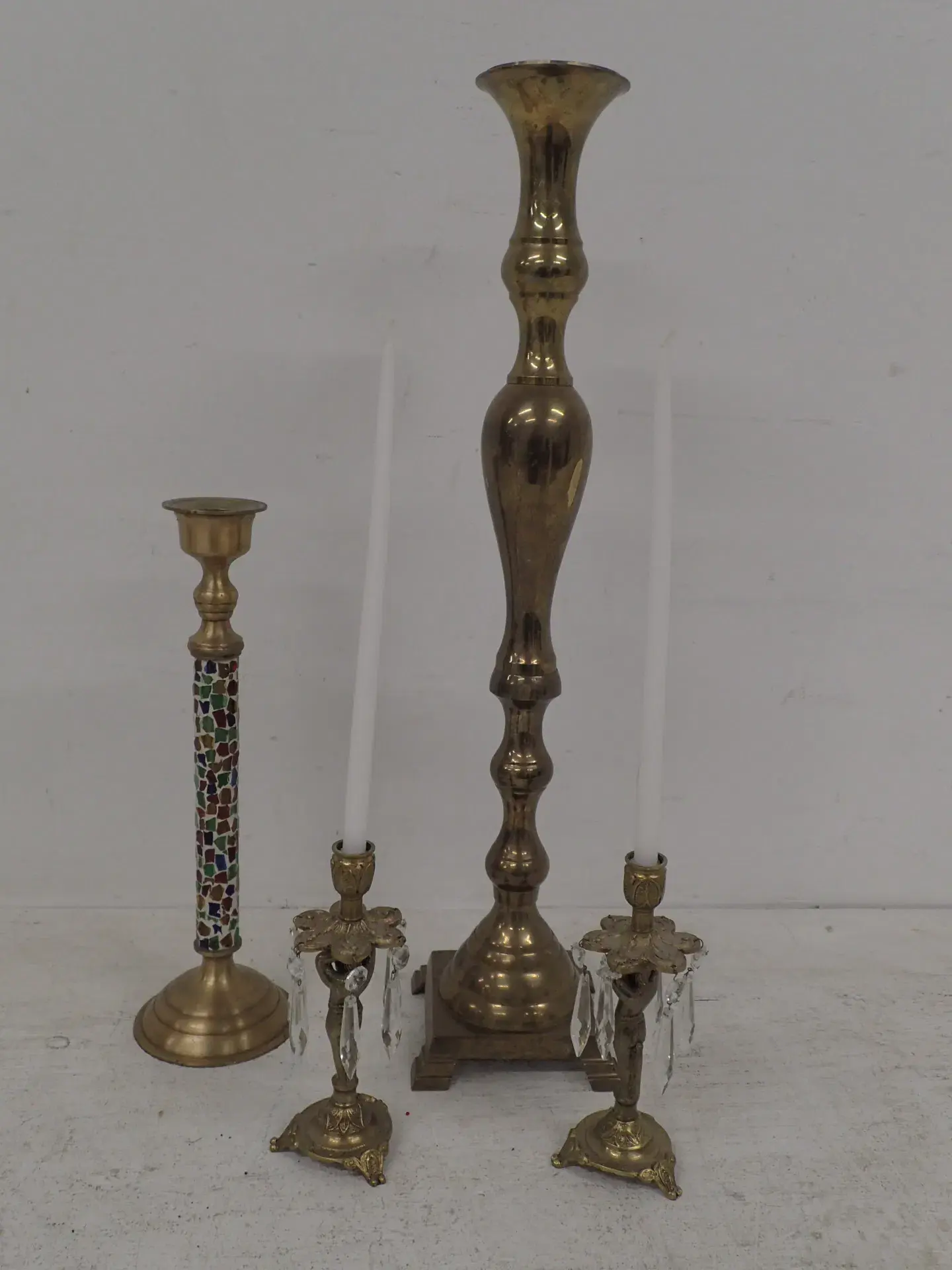 4st ljusstakar H:18-60cm