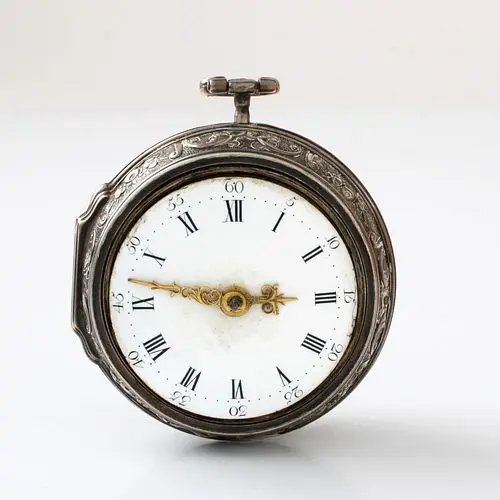 18th C Silver and Enamel Pocket Watch