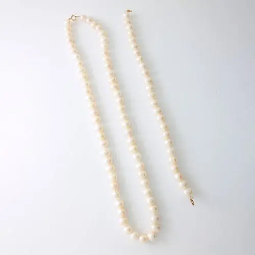 Pearl and 14K Necklace and Bracelet