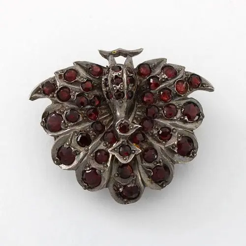 Garnet and Silver Pendant / Pin