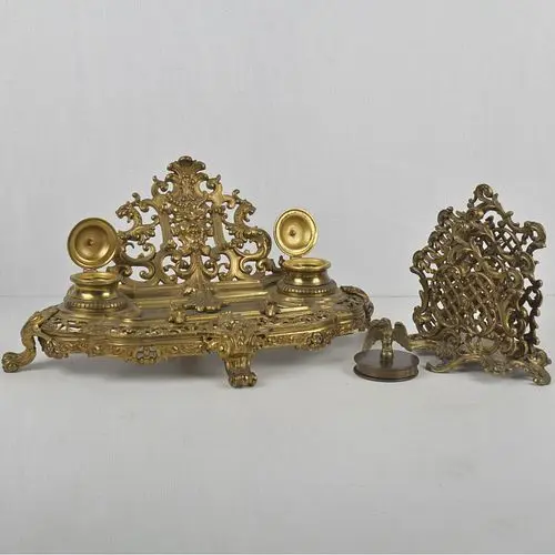 Vintage Gilt Brass Desk Accessories