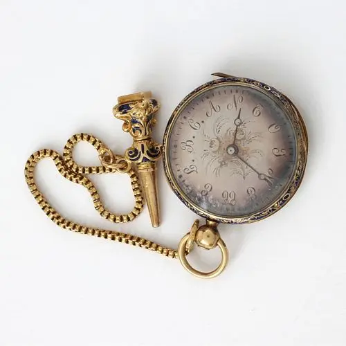 18K and Enamel Pocket Watch