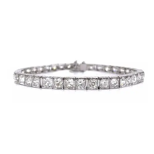 Deco Diamond and Platinum Bracelet