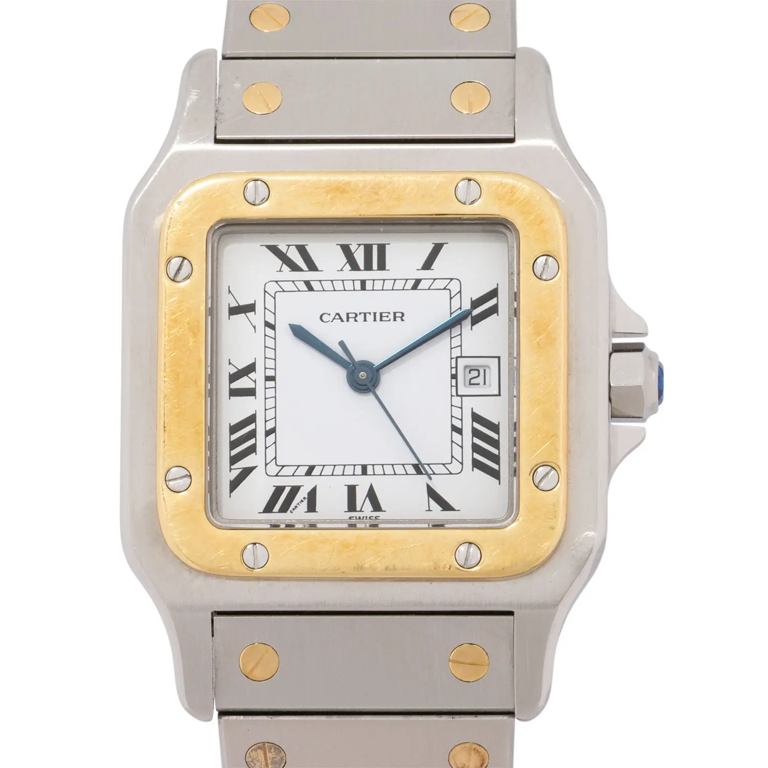 CARTIER Santos Ref 1172 Herrenuhr von 1991 mit Box, Erstkaufrechnung