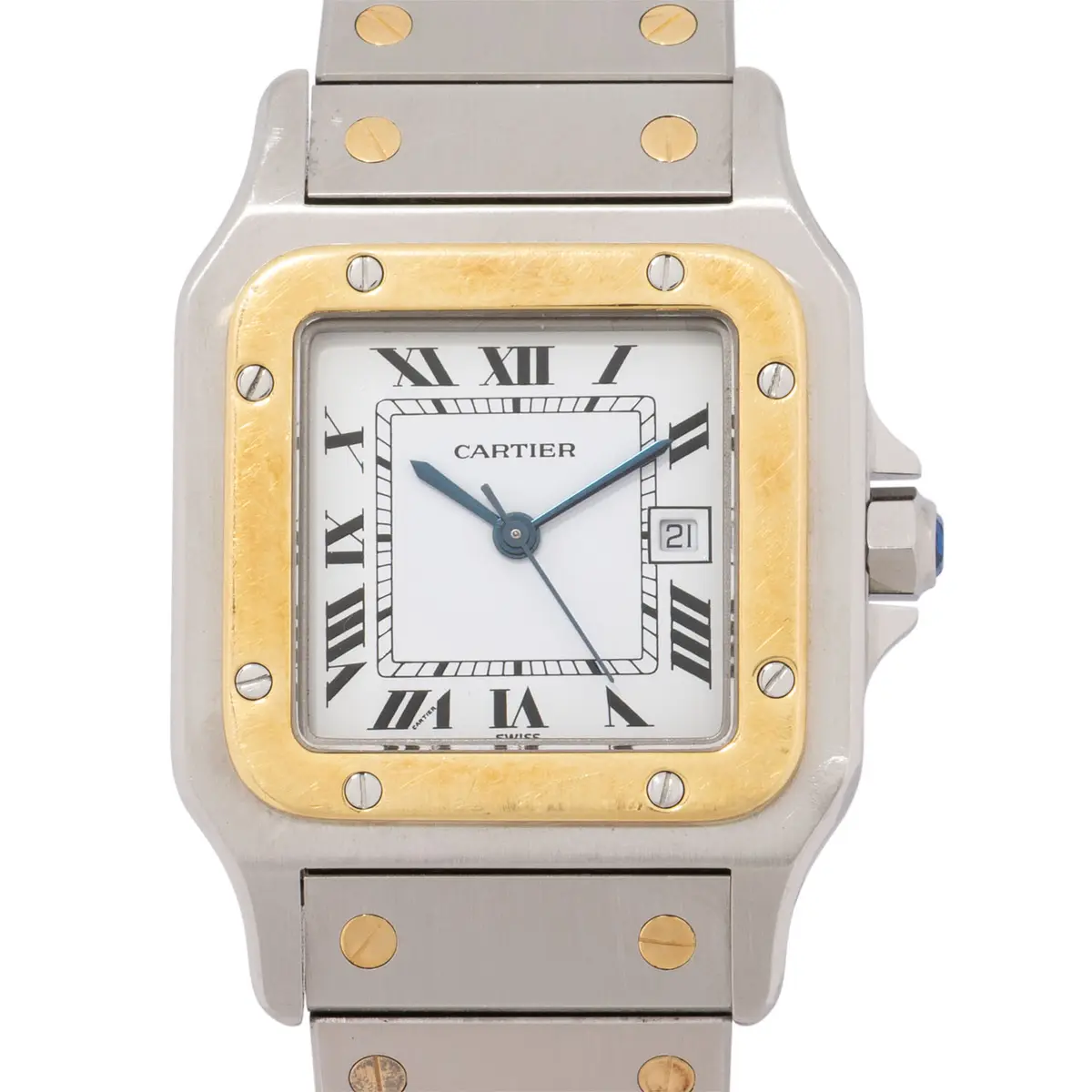 CARTIER Santos Ref 1172 Herrenuhr von 1991 mit Box, Erstkaufrechnung