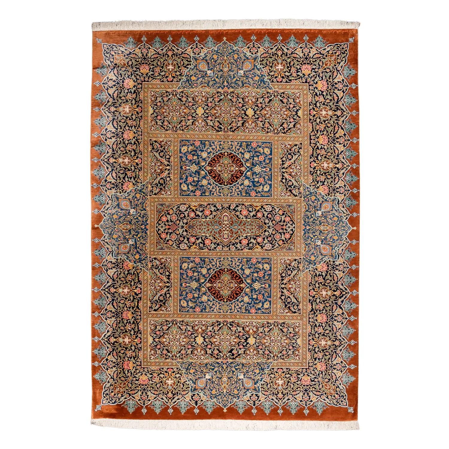 Orientteppich aus Seide. GHOM/PERSIEN, 20. Jh., 195x135 cm.