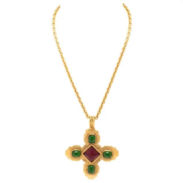 CHANEL VINTAGE Modeschmuck-Kette, Länge 72cm.