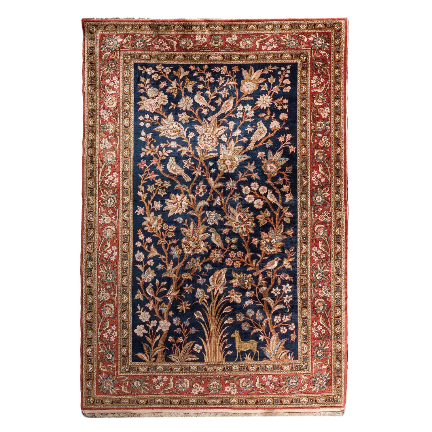 Orientteppich aus Seide. GHOM/PERSIEN, 20. Jh., 205x137 cm.