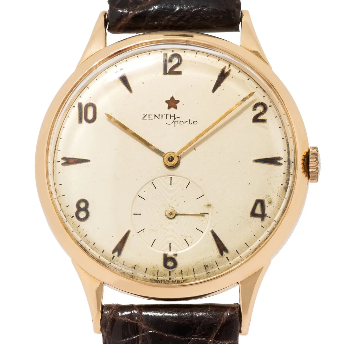 ZENITH Sporto 'Jumbo' Vintage Herrenuhr in 18K Roségold.