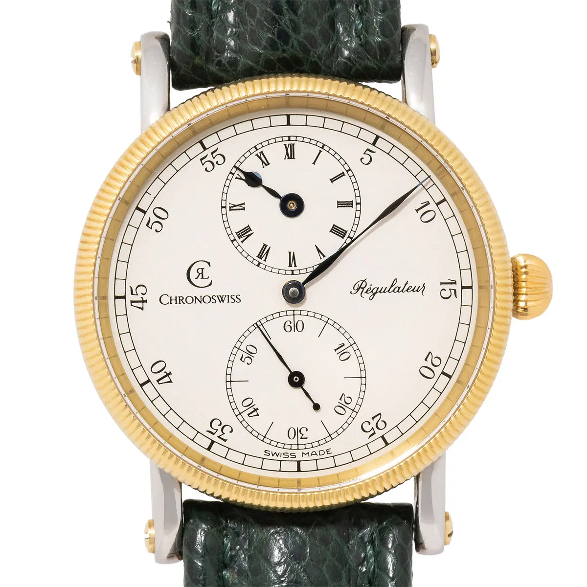CHRONOSWISS Regulateur Herrenuhr Ref. CH6322 mit Box und blanko Papieren.