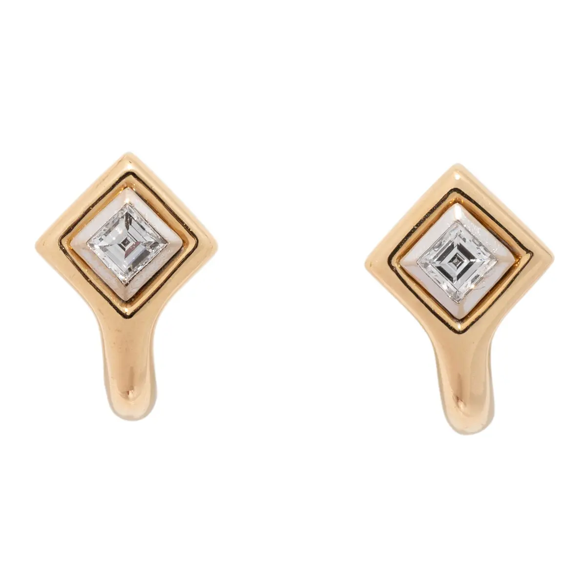 Ohrringe mit Diamantcarrés zus. ca. 0,3 ct