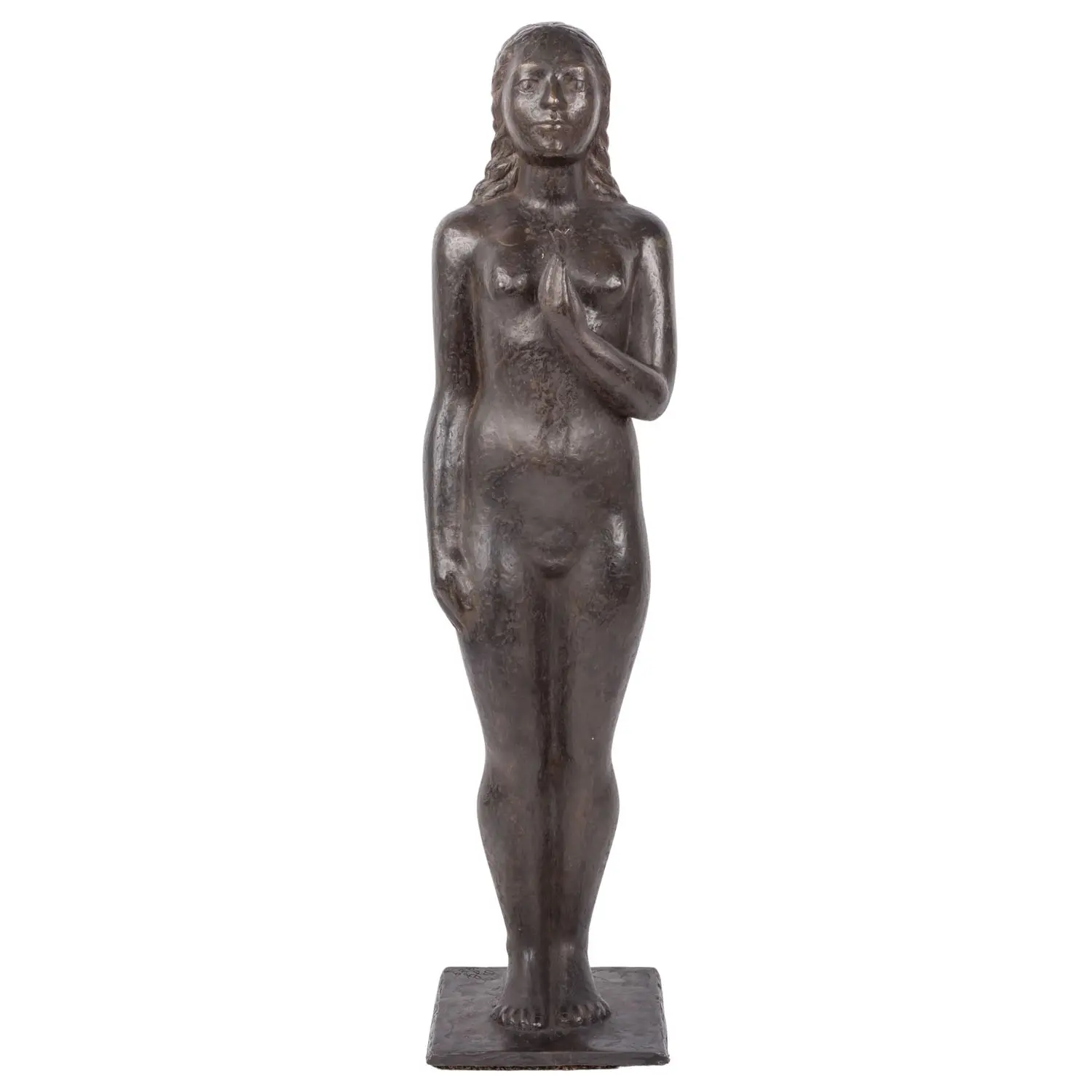 MONOGRAMMIST BG (Bildhauer/in 20./21. Jh.), "Junge Frau, eine Knospe