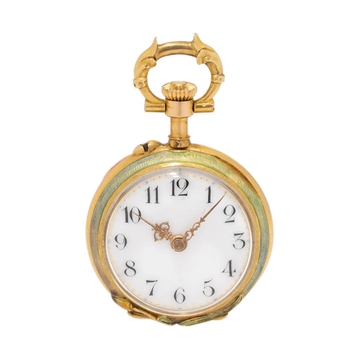 LECOULTRE Damentaschenuhr mit Jugendstil-Applikationen und Diamanten
