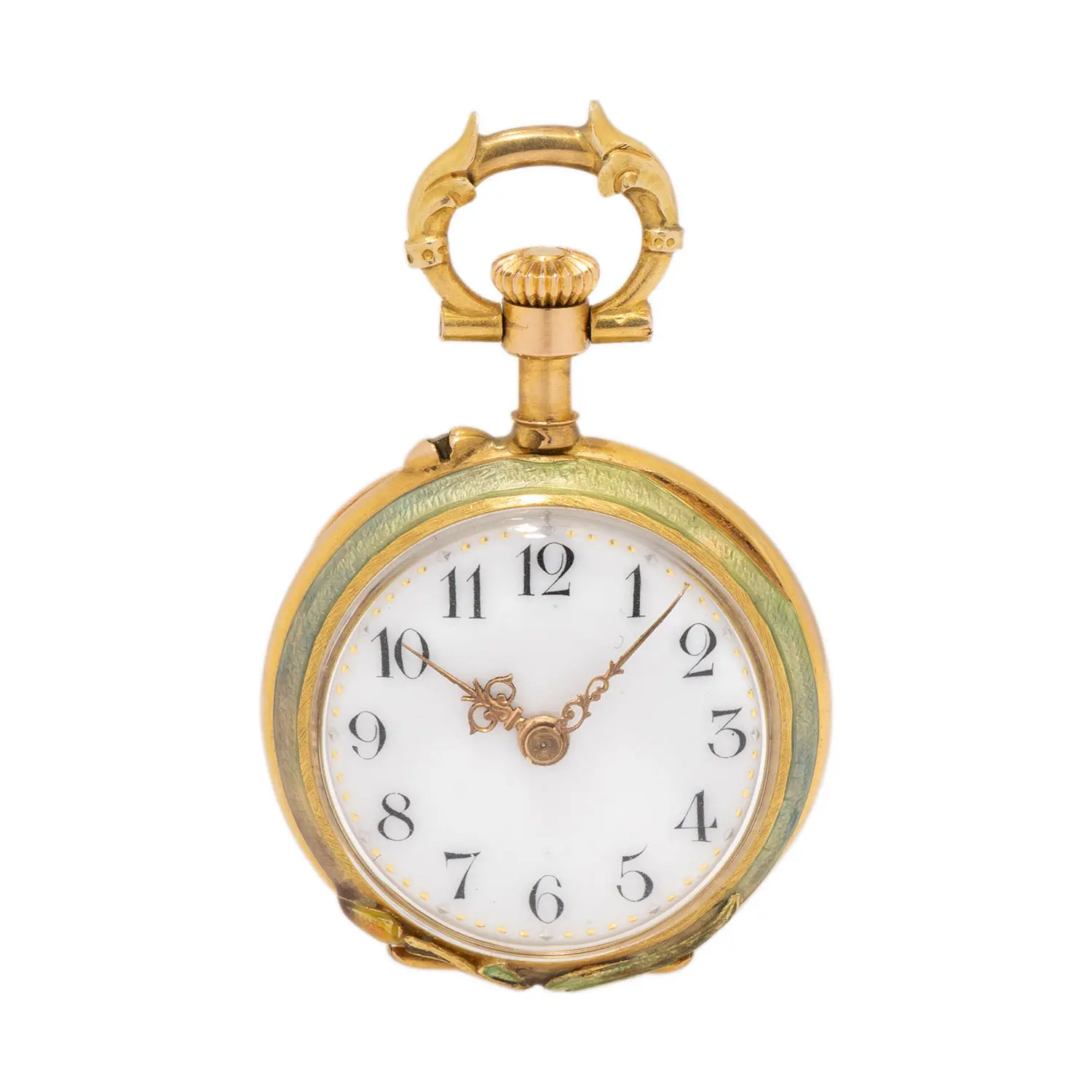 LECOULTRE Damentaschenuhr mit Jugendstil-Applikationen und Diamanten