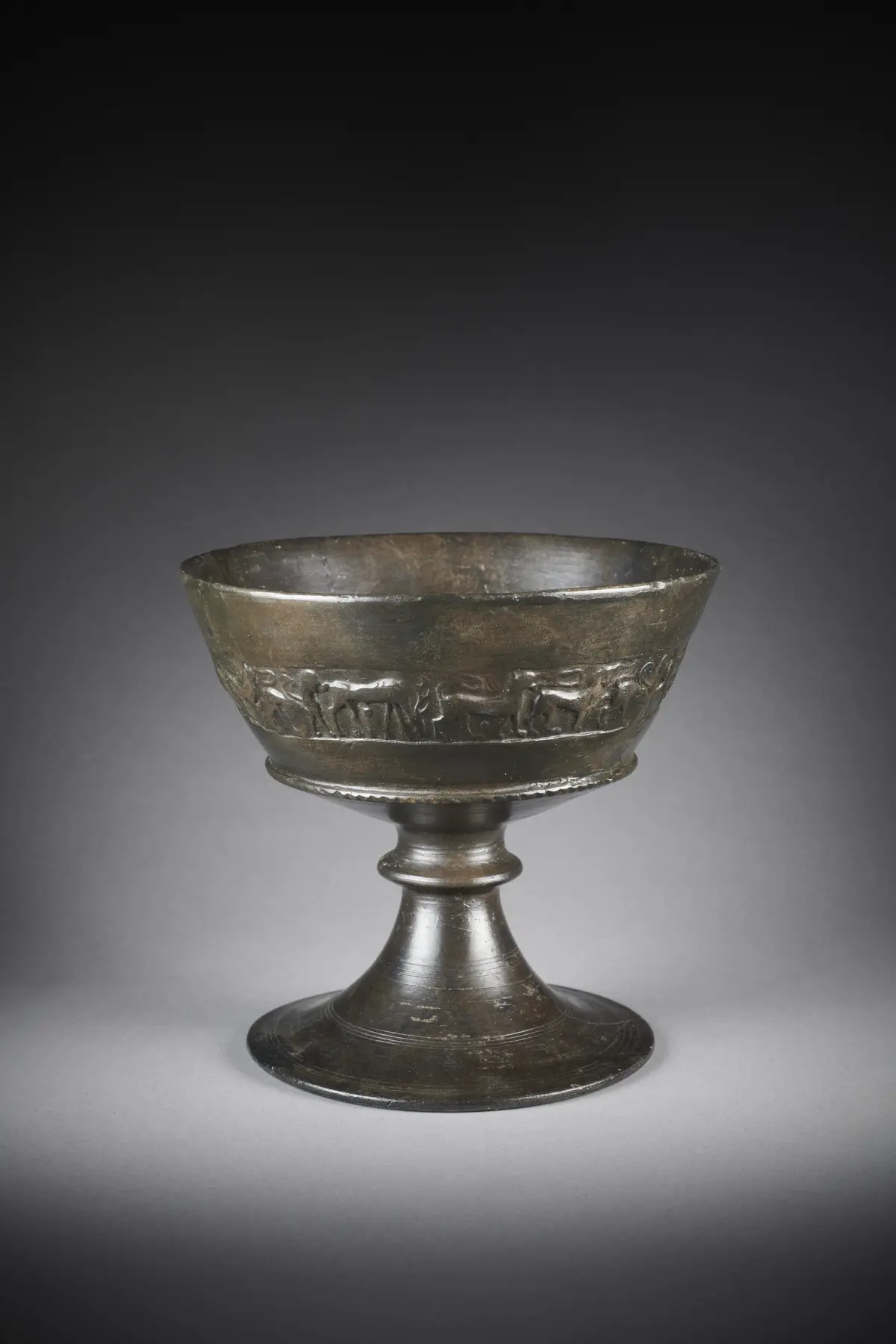 An Etruscan bucchero nero chalice